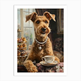 Classy Airedale At The Bar 26 Art Print