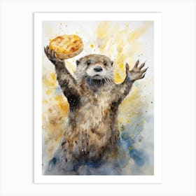 Pizza Otter Art Print