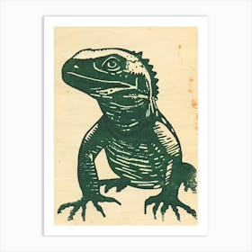 Iguana Bold Block 8 Art Print