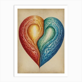 Two Sided Heart Art Print