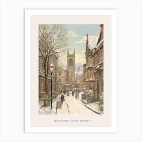 Vintage Winter Poster Manchester United Kingdom Art Print