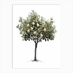 Pear Tree Pixel Illustration 2 Art Print