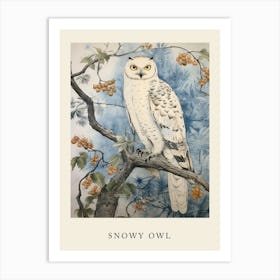 Beatrix Potter Inspired  Animal Watercolour Snowy Owl 2 Art Print