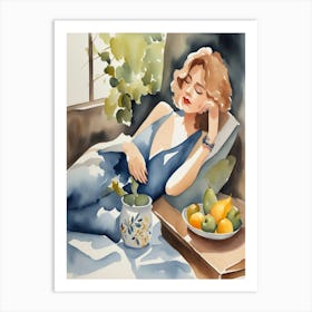 Watercolor Of A Woman Art Print