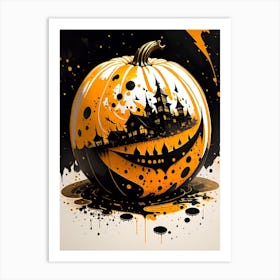 Halloween Pumpkin Painting Art Print