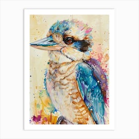 Kookaburra Colourful Watercolour 2 Art Print