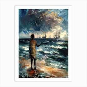 Boy On The Beach Art Print