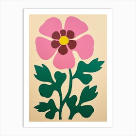 Cut Out Style Flower Art Anemone 4 Art Print