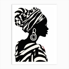 Silhouette Of African Woman 9 Art Print