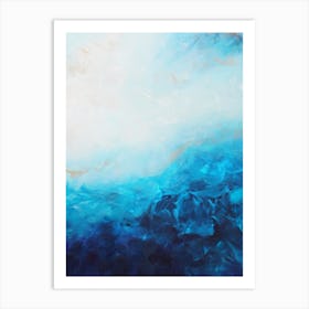 Blue Sea And Gold Painting 2 Art Print