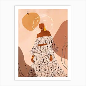 Black Woman In Polka Dot Dress Art Print