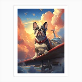 French Bulldog In The Sky Art Print