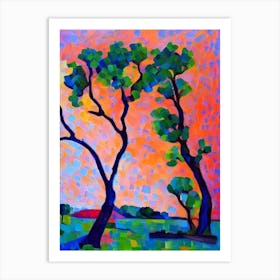 Honey Mesquite Tree Cubist Art Print