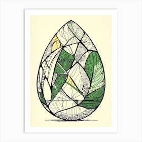 Easter Egg Green and Black Minimal Print Art Print