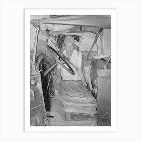 Mrs, Elmer Thomas, Migrant To California, Putting The Front Seat Of Their Truck In Place Preparatory To Departure Art Print