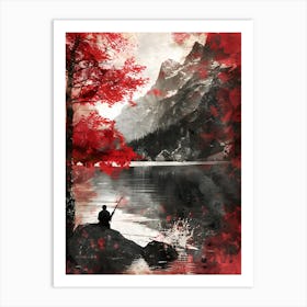 Red Autumn In The Mountains Art Print