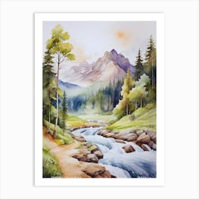 mountain forest landscape.usa Art Print