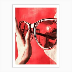 Woman Holding Sunglasses Art Print