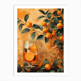 Oranges In A Glass 3 Art Print