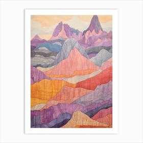 Ben Alder Scotland 1 Colourful Mountain Illustration Art Print