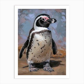 African Penguin Petermann Island Oil Painting 4 Art Print