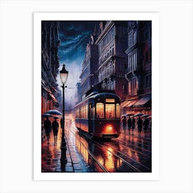 Night On The Street 1 Art Print