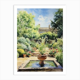 Hidcote Manor Garden Watercolour 3 Art Print