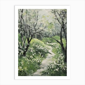 Grenn And White Trees In The Woods Painting 6 Art Print