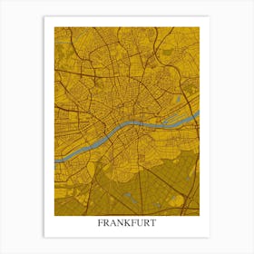 Frankfurt Yellow Blue Art Print