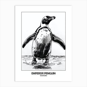 Penguin Waddling Poster 5 Art Print