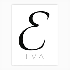Eva Typography Name Initial Word Art Print