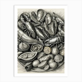 Plate Of Seafood Art Print