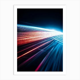 Abstract Vector Representation Of A Futuristic Concept Warp Lines Glowing With Neon Hues Converging (6) Art Print