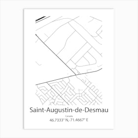 Saint Augustin De Desmaures,Canada Minimalist Map Art Print