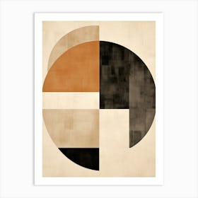 Bauhaus Zenith: Beige Circles Elysium Art Print