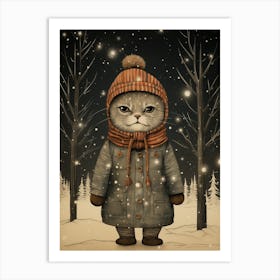 Christmas American Shorthair Art Print