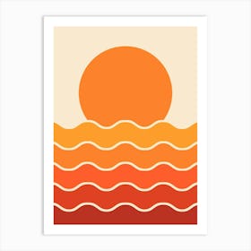 Mid Century Modern Sunset Art Print