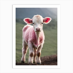 Pink Baby Calf 0 Art Print