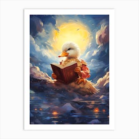 Duck Reading A Book 1 Art Print