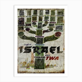 Vintage Travel Poster ― Israel Fly Twa Art Print