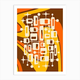 Mid Century Modern Atomic Abstract 2 Art Print