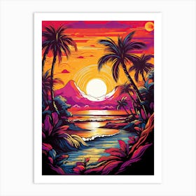 Sunset At The Beach Art Print