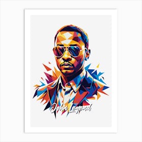 John Legend 01 Portrait Music Icon Style WPAP Pop Art Art Print