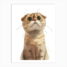 Scottish Fold Cat Clipart Illustration 4 Art Print
