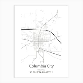 Columbia,United States Minimalist Map 1 Art Print