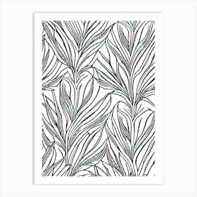 Bamboo Leaf William Morris Inspired 3 Art Print
