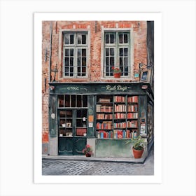Bruges Book Nook Bookshop 3 Art Print