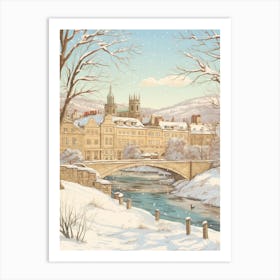 Vintage Winter Illustration Bath United Kingdom 1 Art Print