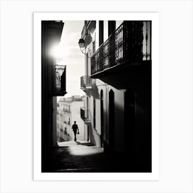 Malaga, Spain, Mediterranean Black And White Photography Analogue 2 Art Print