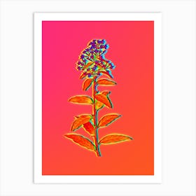 Neon Green Cestrum Botanical in Hot Pink and Electric Blue n.0328 Art Print